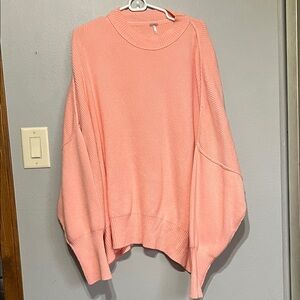 Free People Oversized Cowl Sweater in Dusty Pink